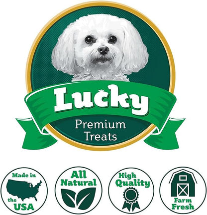 Lucky Premium Treats Peanut Butter Dipped Sweet Potato Straws – All Natural Sweet Potato Dog Treats, Jerky Dog Chews Made with Natural Peanut Butter and Sweet Potato (7 oz)