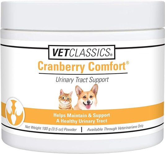 Vet Classics Cranberry Comfort Urinary Tract Pet Supplement for Dogs, Cats – Maintains Dog Bladder Health, Cat Bladder Control – Pet Supplements for Incontinence – 3.5 Powder