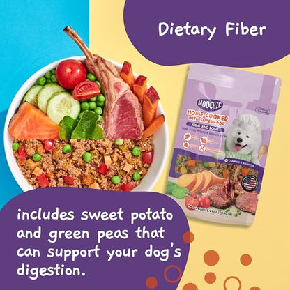 MOOCHIE Home Cooked Superfood Natural Wet Dog Food Recipe - Joint & Bone - Made with Lamb, Sweet Potato and Spinach - No Added Preservatives or Artificial Flavoring - 9 oz x 6 Pouches