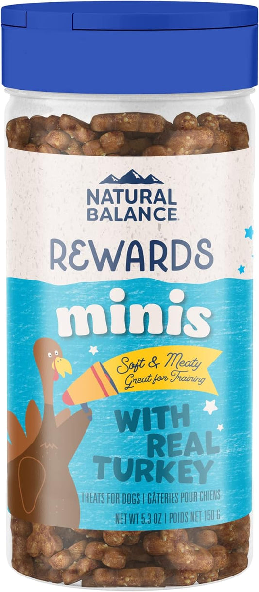 Natural Balance Limited Ingredient Mini-Rewards Turkey Grain-Free Dog Training Treats for Dogs | 5.3-oz. Canister