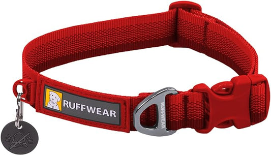 Ruffwear, Front Range Dog Collar, Durable and Comfortable Collar for Everyday Use, Red Canyon, 20"-26"