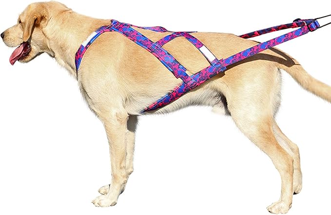 PET ARTIST Dog Weight Pulling Harness,Speed Training,Work Out Dog Sled Harness for Medium,Large Dogs,PINK,XL