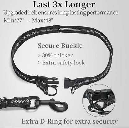 iYoShop Hands Free Dog Leash with Zipper Pouch, Dual Padded Handles and Durable Bungee for Walking, Jogging and Running Your Dog (Large, 25-120 lbs, True Navy)