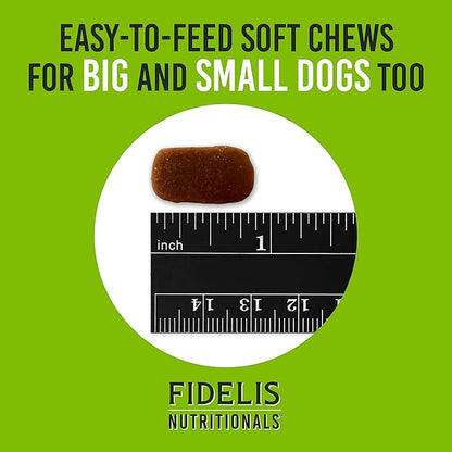 FIDELIS Dog Probiotic Chews with Prebiotic Fiber (120 Soft Chews), Made in USA, Natural Live Cultures Prebiotics & Probiotics, Digestive & Immune System Health, Veterinarian Formulated