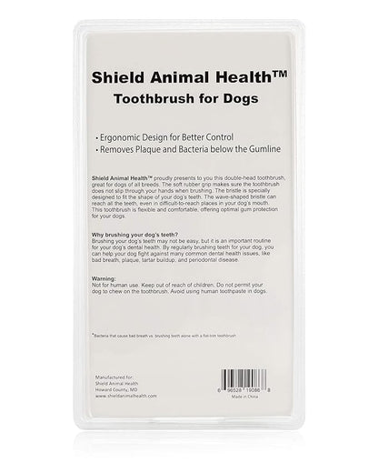 Antimicrobial Toothbrush for Dogs – Professional Dental Care at Home – Fight Plaque and Tartar - Improve Oral Health – Anti-Slip Handle and Ergonomic Design – Individually Packed - Quality Guaranteed