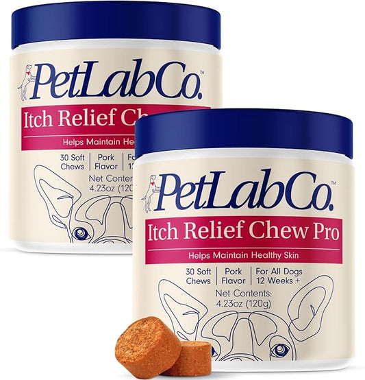 PetLab Co. Itch Relief Chew Pro – Itch Relief Chews for Dogs – Omega 3 for Dogs Itch Supplement - Packed with Beneficial Fatty Acids for Healthy Skin for Dogs – Seasonal Allergies Support
