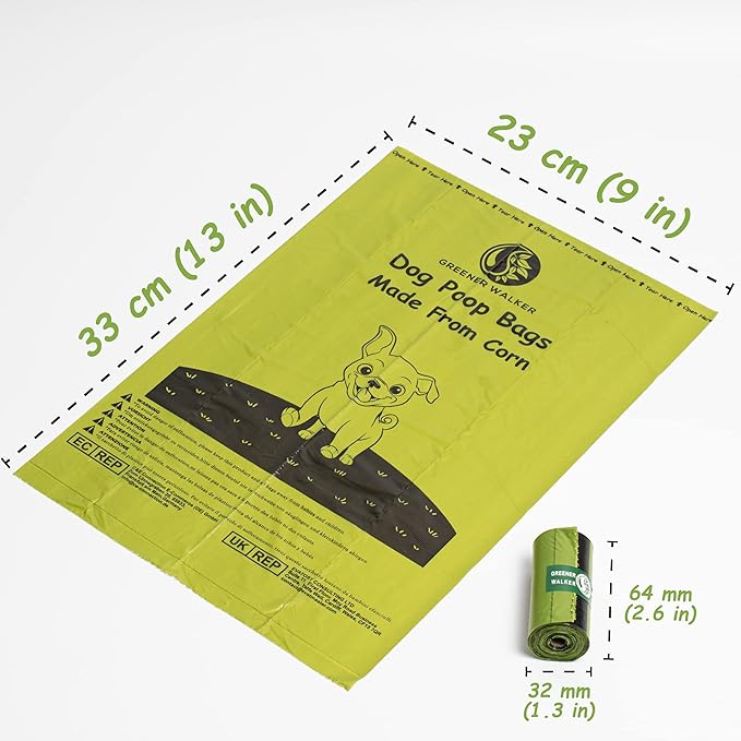 GREENER WALKER Poop Bags for Dog Waste, 1080 Doggy Waste Bags Extra Thick Strong 100% Leak-Proof (Brown)