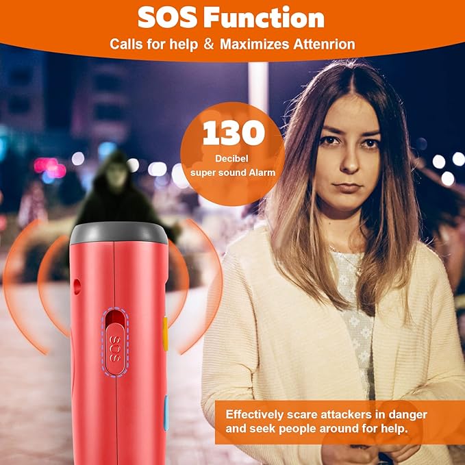 Ultrasonic Anti Barking Deterrent, Dual Sensor Dog Barking Control Devices with LED Flashlight, Handheld and Safe Dog Whistle to Stop Barking, Rechargeable Pet Training & Behavior Aids- Red.