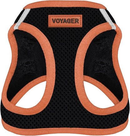 Voyager Step-in Air Dog Harness - All Weather Mesh Step in Vest Harness for Small and Medium Dogs by Best Pet Supplies - Orange Trim, M