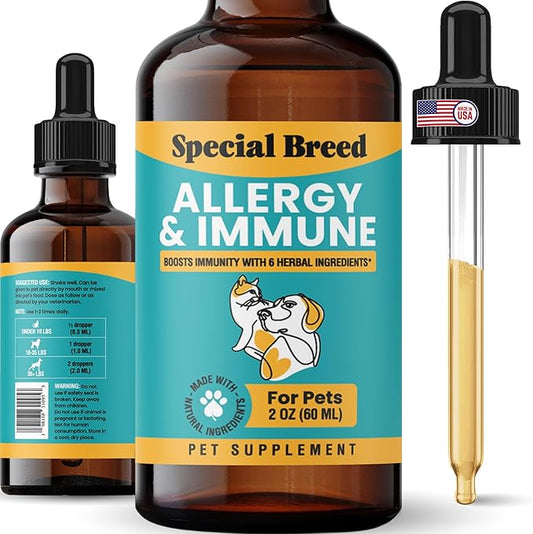 Allergy & Immune with Elderberry, Allergy Relief for Cats and Dogs, Anti Itch Treatment, Relief for Pet Allergies, Immune Support for Cat or Dog, 2 oz