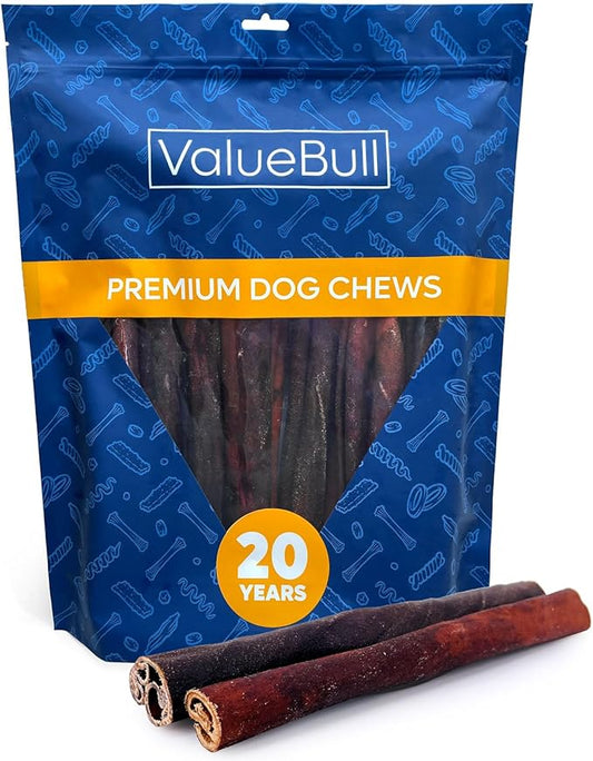 ValueBull Collagen Sticks, Beef Dog Chews, Super Jumbo 12 Inch, 10 Count - Natural & Safe, Single Ingredient, Rawhide-Free, Long Lasting, Healthy for Hips, Joints, Skin & Coat