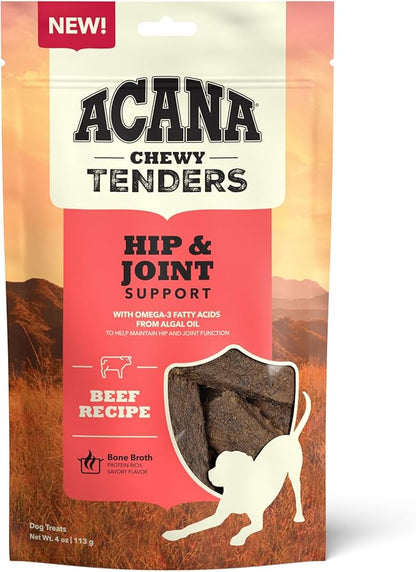 ACANA Chewy Strips Hip & Joint Support Beef Recipe, Dog Treat 4oz