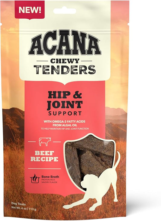 ACANA Chewy Strips Hip & Joint Support Beef Recipe, Dog Treat 4oz