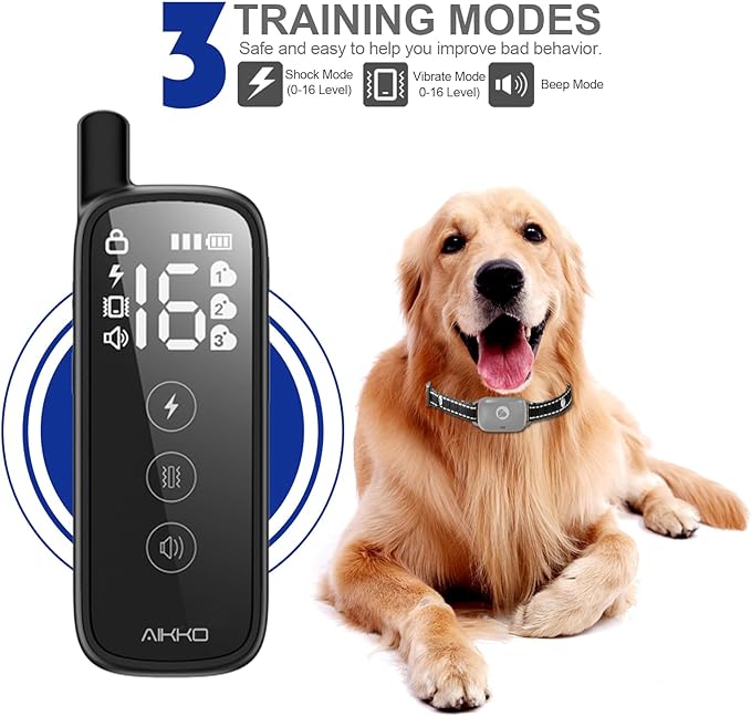 Dog Shock Collar with Remote, 2400ft Waterproof Dog Training Collars 3 Dogs for Large Medium Small Dogs Electric Shockers Collars, Training with Beep Vibration Safe Shock(1-16) Mode