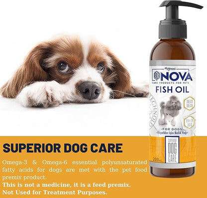 VHD Norway Salmon Fish Oil for Dogs – Omega-3 & Omega-6 for Skin and Coat Health, Fish Oil Liquid with Pump, Food Supplement, Joint, Immune & Heart Health, Less Shedding & Itching, 6.76 Fl Oz (200 ml)