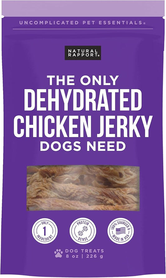 Natural Rapport Chicken Jerky Dog Treats - The Only Chicken Tender Jerky Dogs Need - All Natural Dog Treats for Small and Large Dogs (8 oz)