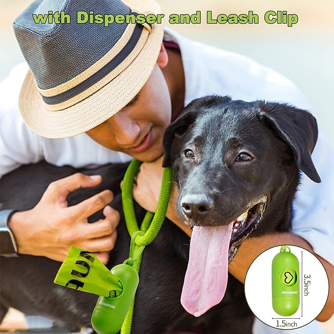 Dog Poop Bag Rolls 570 Count with Dispenser, Biodegradable Unscented Pet Waste Bags, Guaranteed Extra Thick, Leak Proof Doggie Refill Bags for Easy Cleanup, Big Size 9 x 13 Inches