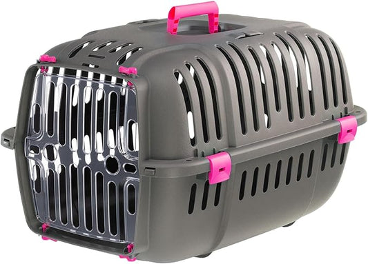 Ferplast Jet Pet Carrier: Value Dog Carrier Suitable for XS Dog Breeds & Small Cats, Assembled Dimensions: 22L x 14.5W x 13H inches, Fuchsia, (73043020PBUS)