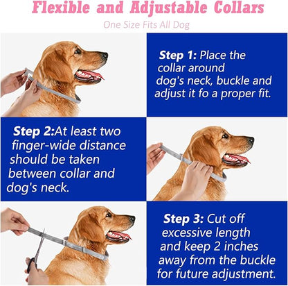 Flea Collar for Dogs, Dog Flea Collars Kill Flea and Ticks, 2 Pack Natural Flea and Tick Prevention Collar for Dogs, Water Resistant Dog Tick Collar, One Size Fits All Dogs