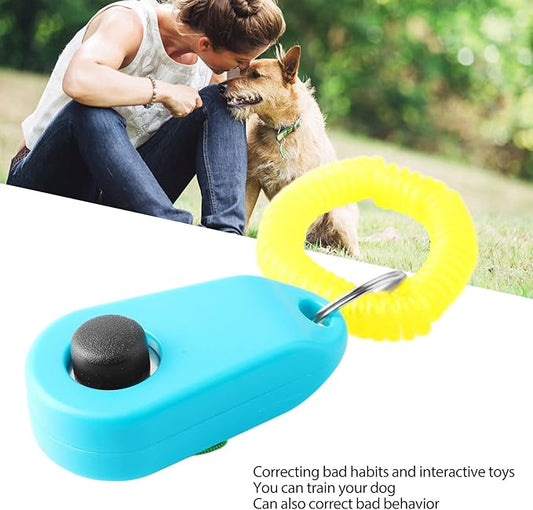 Zerodis Pet Dog Training Clicker with Wrist Bands Strap Assorted Color Dog Positive Behavior Rein Forcer for Pets All Ages Puppy and Adult Dogs Built in Poop Bag Dispenser Easily Carrying