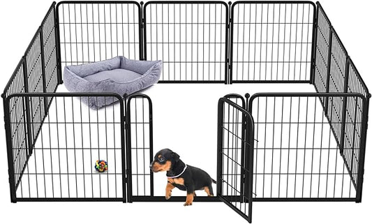 FXW Homeplus Dog Playpen Designed for Indoor Use, 24" Height for Puppy and Small Dogs, Black│Patented
