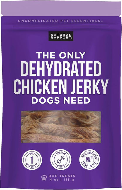 Natural Rapport Chicken Jerky Dog Treats - The Only Chicken Tender Jerky Dogs Need - All Natural Dog Treats for Small and Large Dogs (4 oz)