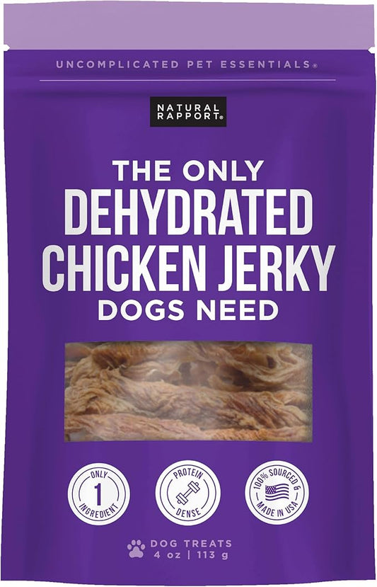 Natural Rapport Chicken Jerky Dog Treats - The Only Chicken Tender Jerky Dogs Need - All Natural Dog Treats for Small and Large Dogs (4 oz)