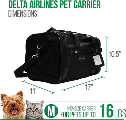Sherpa Original Deluxe Travel Pet Carrier, Airline Approved - Charcoal Gray, Large & Delta Airlines Travel Pet Carrier, Airline Approved & Guaranteed On Board - Black, Medium