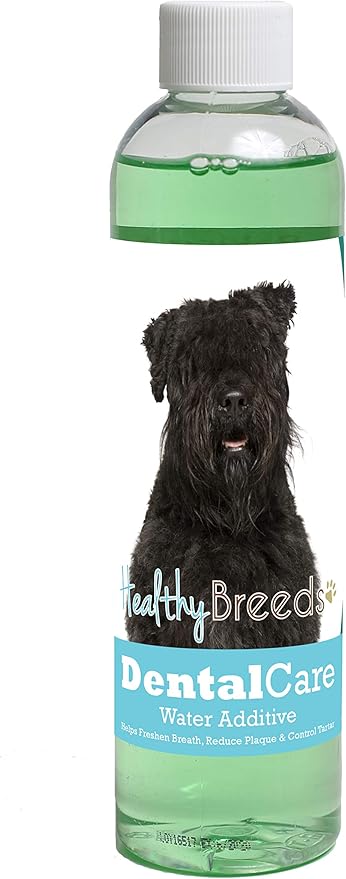 Healthy Breeds Dog Dental Care Water Additive for Bouvier des Flandres - Helps Freshen Breath, Reduce Plaque & Control Tartar - Mint Flavor - 8 oz