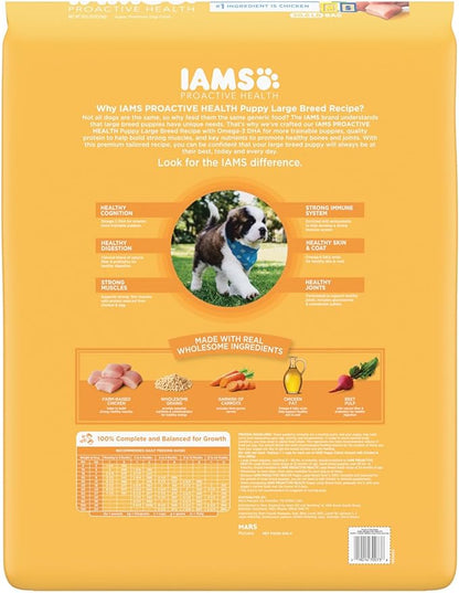 IAMS Smart Puppy Large Breed Dry Dog Food with Real Chicken, 30.6 lb. Bag