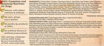 Rachael Ray Nutrish Premium Natural Wet Dog Food with Added Vitamins & Minerals, Chicken Paw Pie Recipe, 8 Ounce Tub (Pack of 8)