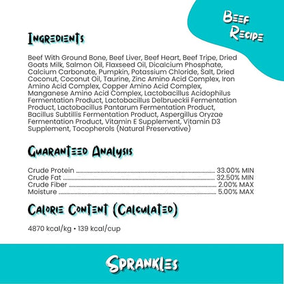 Freeze Dried Dog Food for Small & Large Breeds Dogs, 16 Oz Beef Dog Food Toppers for Picky Eatres, Made in USA - Grain Free & All Natural Freeze Dried Dog Treats Made with 96% Meat Organs