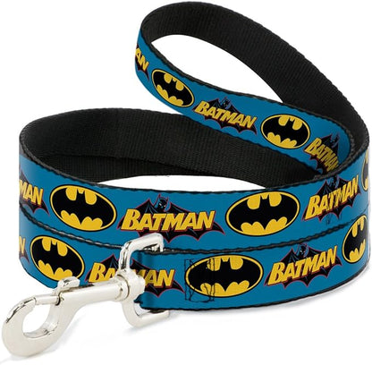 Buckle-Down Dog Leash Vintage Batman Logo Bat Signal Blue 6 Feet Long 1.0 Inch Wide, Multicolor (DL-6FT-WBM013)