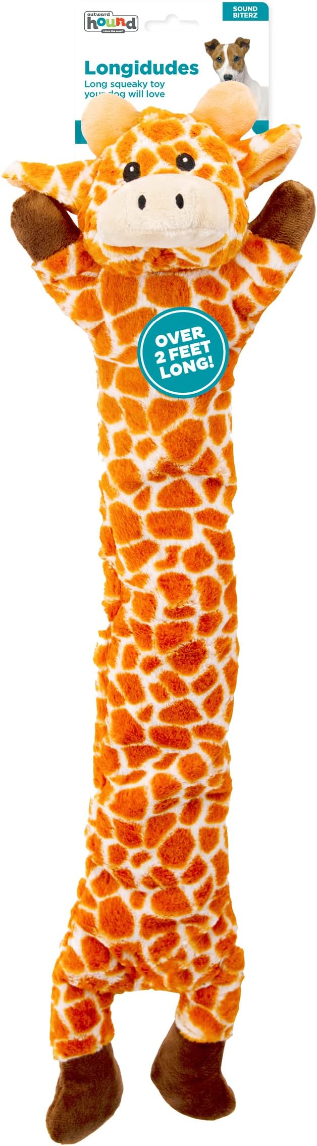 Outward Hound Longidues Giraffe Plush & Squeaky Dog Tug Toy