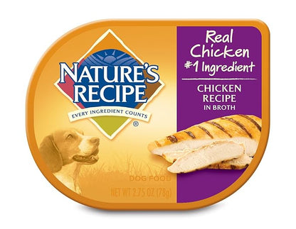 Nature's Recipe Wet Dog Food, Chicken Recipe In Broth, 2.75-Ounce Cup (Pack of 24)