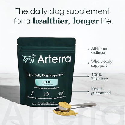 All-in-One Dog Supplement for Wellness and Longevity, 46 Ingredients for Joints, Cognition, Mood, Skin, Gut and Organ Health, Small Breeds, Vet-Formulated, Made in USA, Adult Formula for 2-7 Years