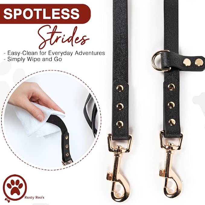 Hands Free Dog Leash - 7 Feet Multifunctional Waist, Shoulder & Crossbody Dog Leash for Walking, Jogging and Running, Faux Leather Hands Free Leash for Small to Medium Sized Dogs