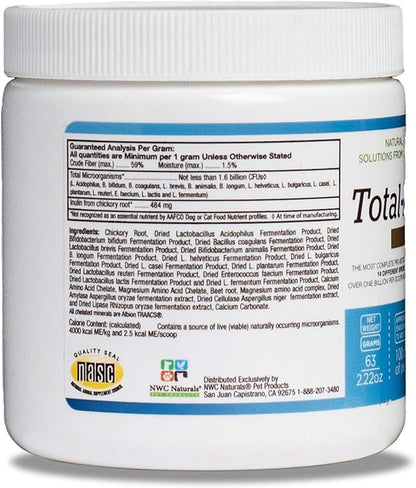 Total-Biotics Advanced Probiotic Powder for Dogs and Cats, With Pre-Biotics, Dog and Cat Probiotics, Immune and Digestive Support. 2.22-ounce Jar by NWC Naturals (14615)