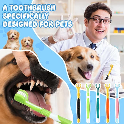 20 Pcs 7 Inch Dog Toothbrush 3 Sided Dog Tooth Brush Cat Toothbrush Pet Teeth Cleaning Brush Dental Care Suitable for Most Pets Puppy Kitten Different Teeth and Mouth Shapes Cleaning