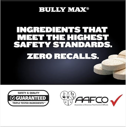 Bully Max 2-in-1 Muscle Builder Power Tabs for Puppies & Adult Dogs - Puppy & Dog Vitamins for Muscle Gain & Growth - Multivitamin Supplements for All Breeds & Ages - 30 Chewable Tablets