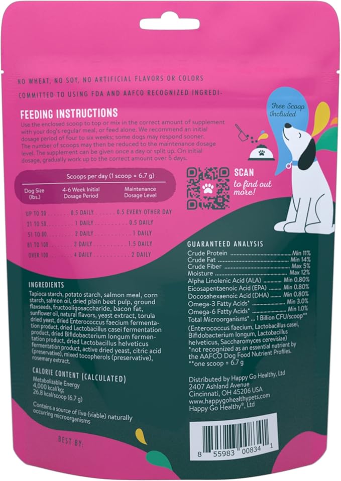 Skin & Coat Supplements for Dogs | Probiotic & Prebiotic Benefits with Wild Salmon Omega 3s to Help Your Dog Shine from The Inside Out | All Breeds, Ages and Sizes | 21 Count