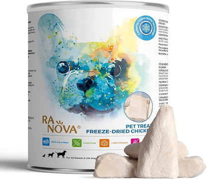 Freeze Dried Dog Treats - 100% Chicken Breast Grain Free - Natural Balanced Single Ingredient Raw Dog Snacks - Dry Dog Food Topper 115g/4.1oz