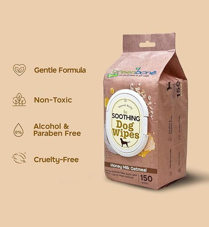 Soothing Dog Wipes Honey Milk Oatmeal 150 Wipes
