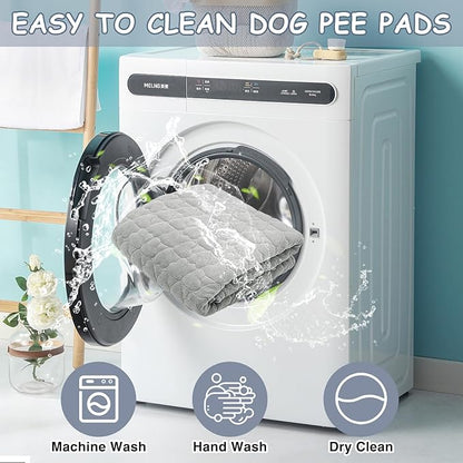 Fhiny Washable Pee Pads for Dogs, 43'' x 63'' Large Reusable Puppy Pads Super Absorbent Dog Potty Pads Non-Slip Whelping Pads Leakproof Dog Training Mat for Playpen Crate Floor Sofa