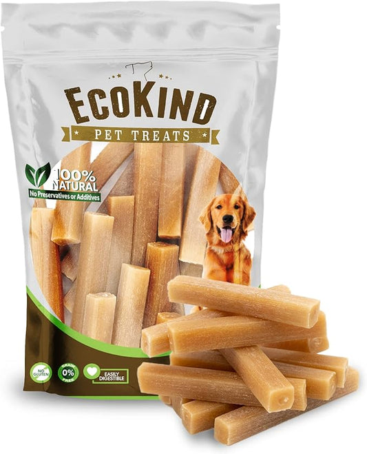 EcoKind Pet Treats Premium Gold Peanut Butter Flavored Churro Chews | All Natural Himalayan Yak Cheese Dog Chew for Small to Large Dogs | Keeps Dogs Busy & Enjoying Indoors & Outdoor Use (30 Sticks)