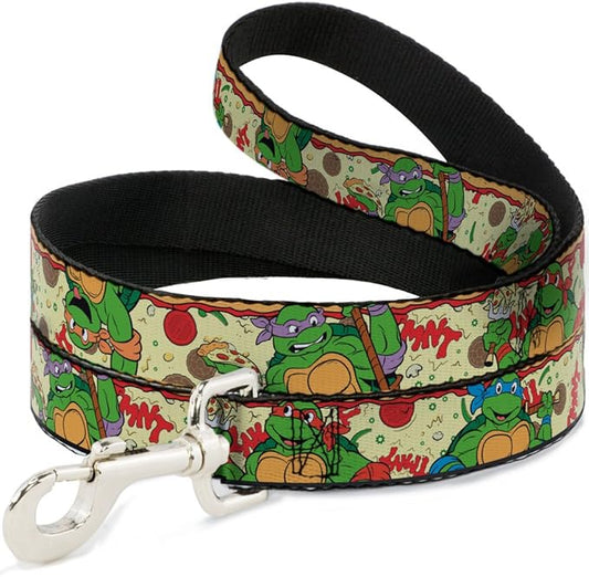 Dog Leash Classic TMNT Turtle Pizza 4 Feet Long 0.5 Inch Wide