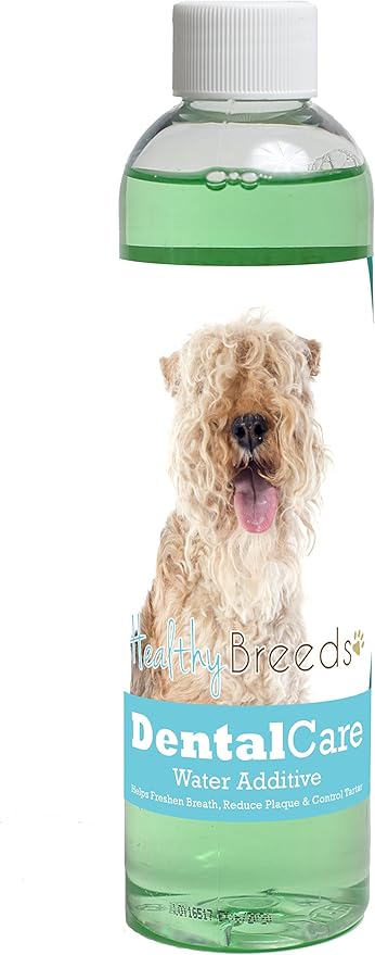 Healthy Breeds Dog Dental Care Water Additive for Lakeland Terrier - Helps Freshen Breath, Reduce Plaque & Control Tartar - Mint Flavor - 8 oz