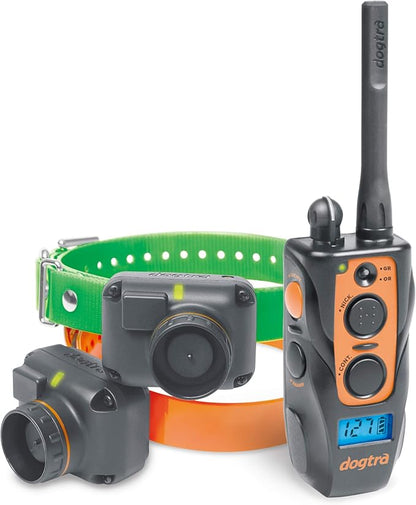 Dogtra 2702 T&B 2-Dogs Remote Training and Beeper Collar with 1 Mile Range, Fully Waterproof, Rechargeable, Static, Vibration, w/PetsTEK Dog Training Clicker