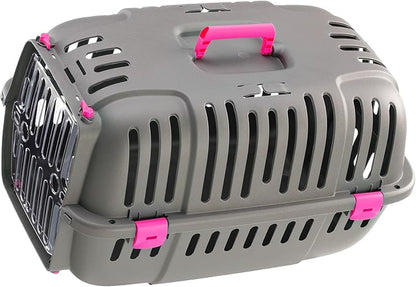 Ferplast Jet Pet Carrier: Value Dog Carrier Suitable for XS Dog Breeds & Small Cats, Assembled Dimensions: 22L x 14.5W x 13H inches, Fuchsia, (73043020PBUS)