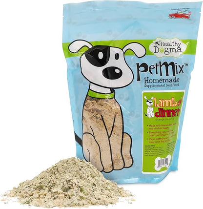 Healthy Dogma - PetMix Dehydrated Dog Food for Allergies - Grain Free, Freeze Dried, Raw, Homemade Dog Food (Lamb Dinner, 2 lbs)